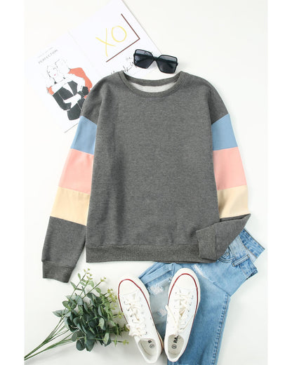 Azura Exchange Long Sleeve Colorblock Sweatshirt - L