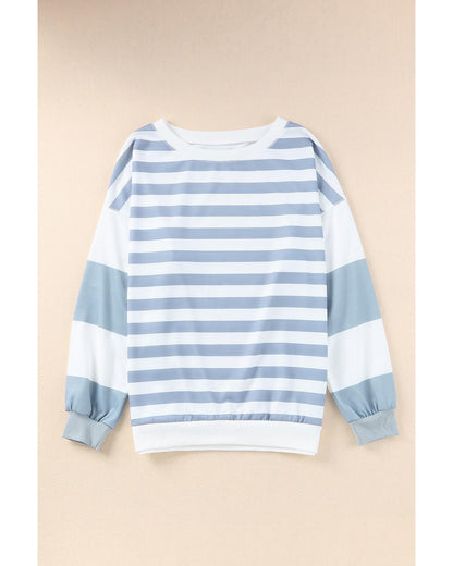 Azura Exchange Drop Shoulder Striped Pullover Sweatshirt - 2XL