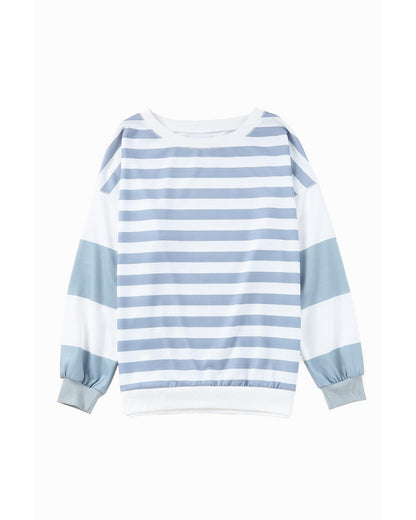 Azura Exchange Drop Shoulder Striped Pullover Sweatshirt - 2XL