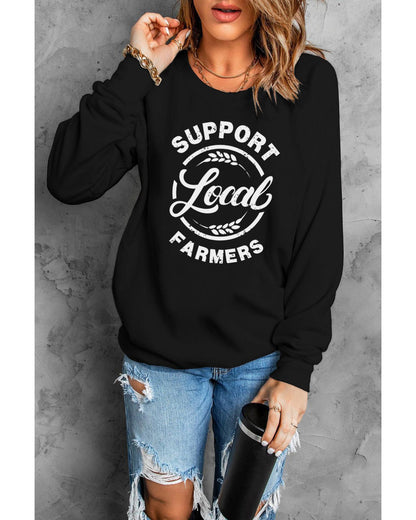 Azura Exchange Local Farmers Print Long Sleeve Sweatshirt - M