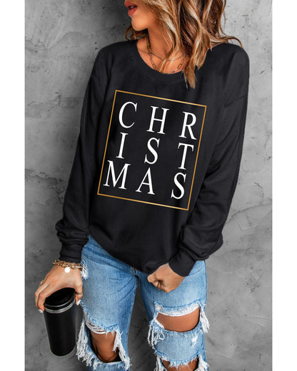 Azura Exchange Glitter Print Crew Neck Sweatshirt - L