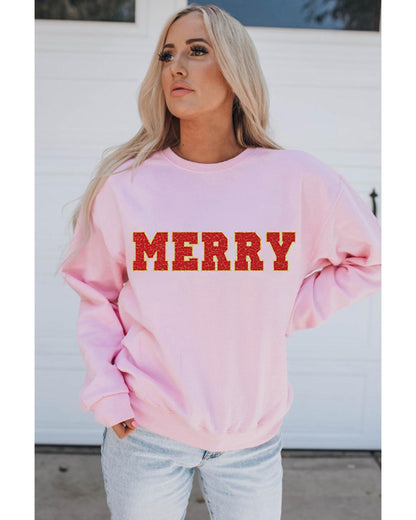 Azura Exchange MERRY Graphic Pullover Sweatshirt - M