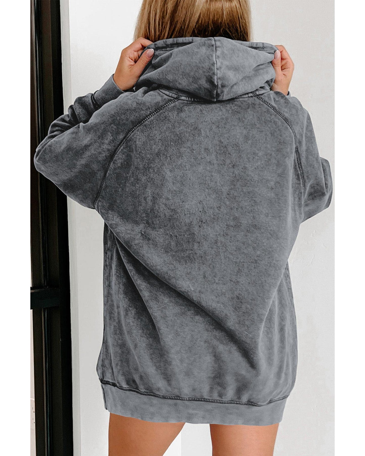 Azura Exchange Mineral Wash Kangaroo Pocket Hoodie - L