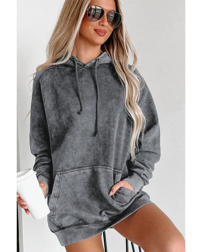 Azura Exchange Mineral Wash Kangaroo Pocket Hoodie - L