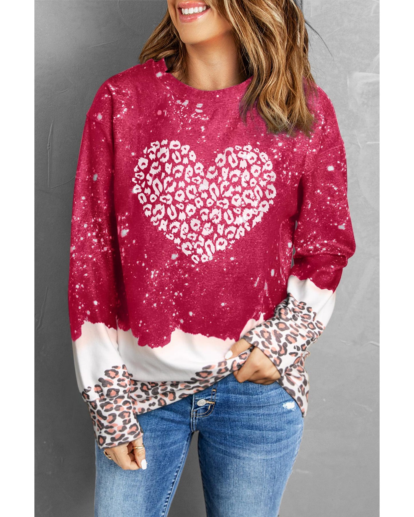 Azura Exchange Leopard Graphic Pullover Sweatshirt - M