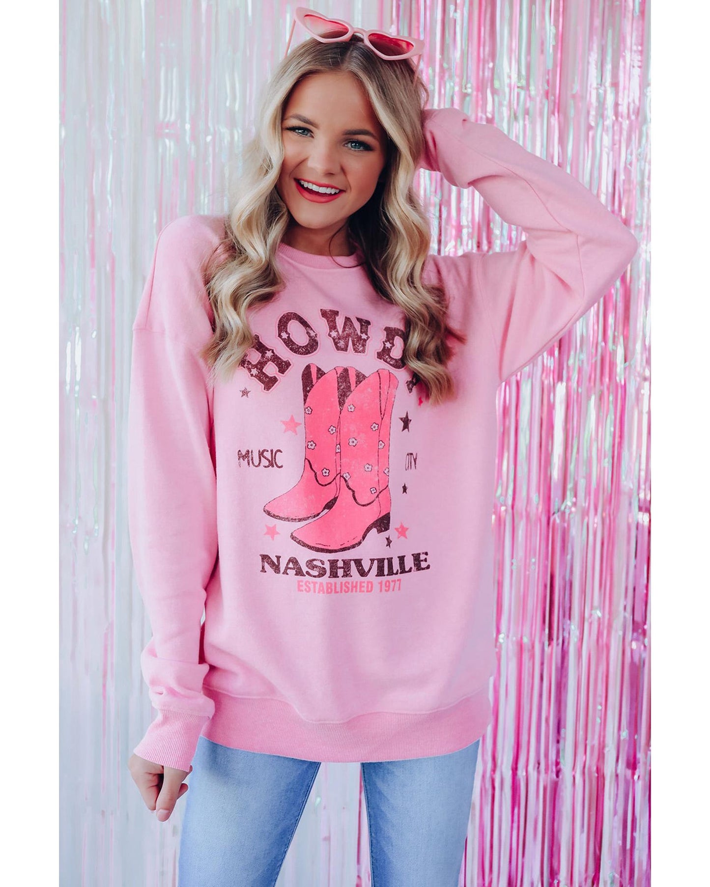 Azura Exchange NASHVILLE Vintage Western Sweatshirt - L