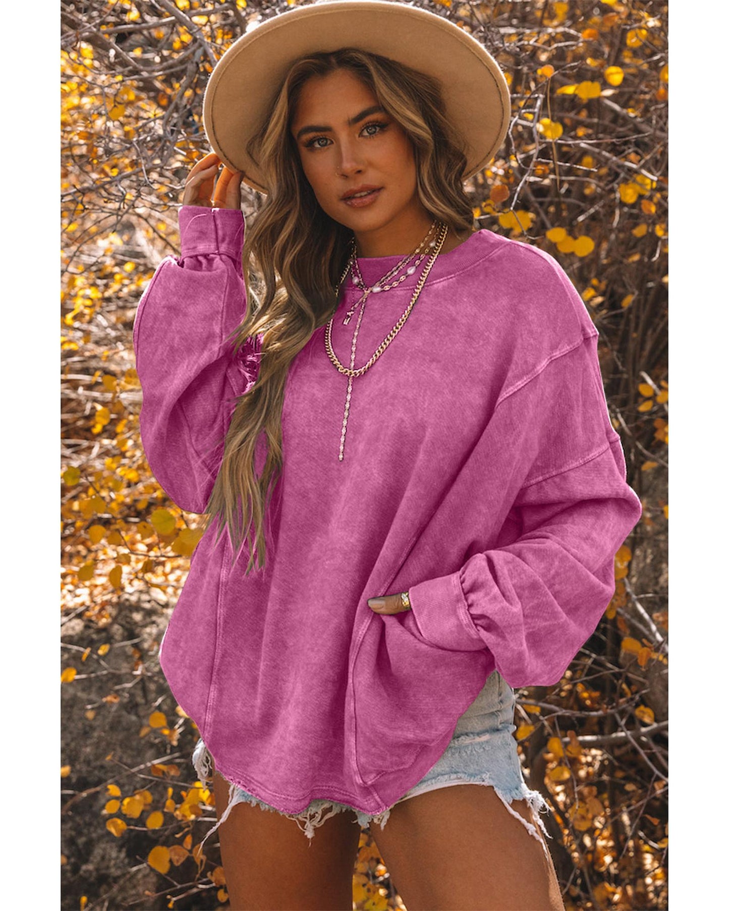 Azura Exchange Twist Open Back Oversized Sweatshirt - L