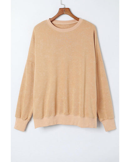 Azura Exchange Oversized Khaki Drop Shoulder Sweatshirt - L