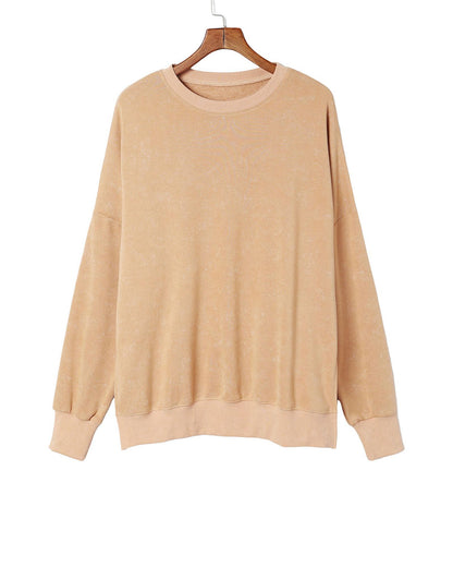 Azura Exchange Oversized Khaki Drop Shoulder Sweatshirt - M