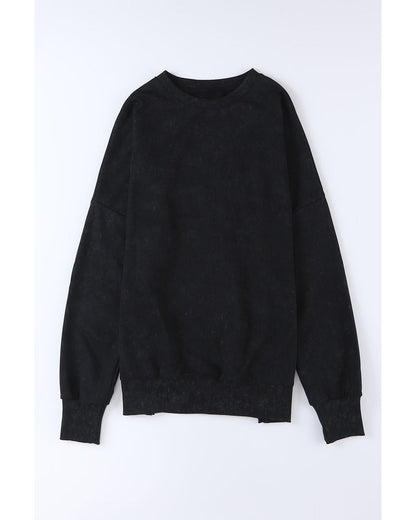 Azura Exchange Oversized Ribbed Trim Sweatshirt - L