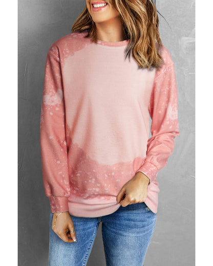 Azura Exchange Bleached Round Neck Pullover Sweatshirt - L