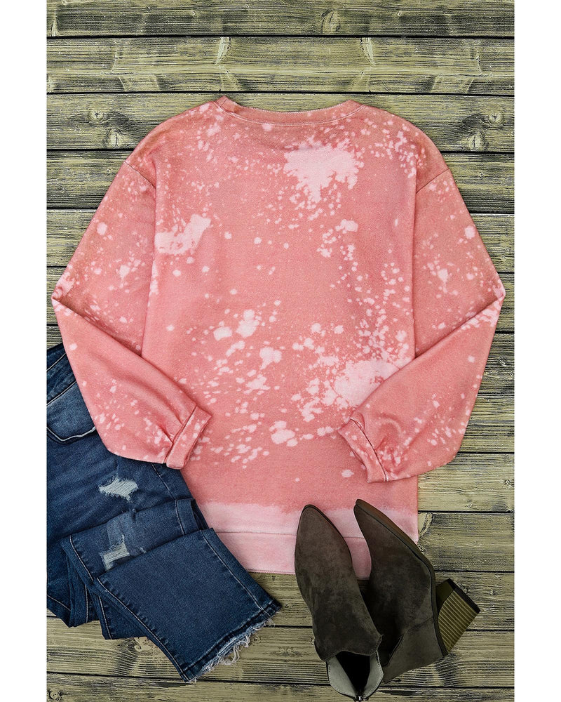 Azura Exchange Bleached Round Neck Pullover Sweatshirt - L