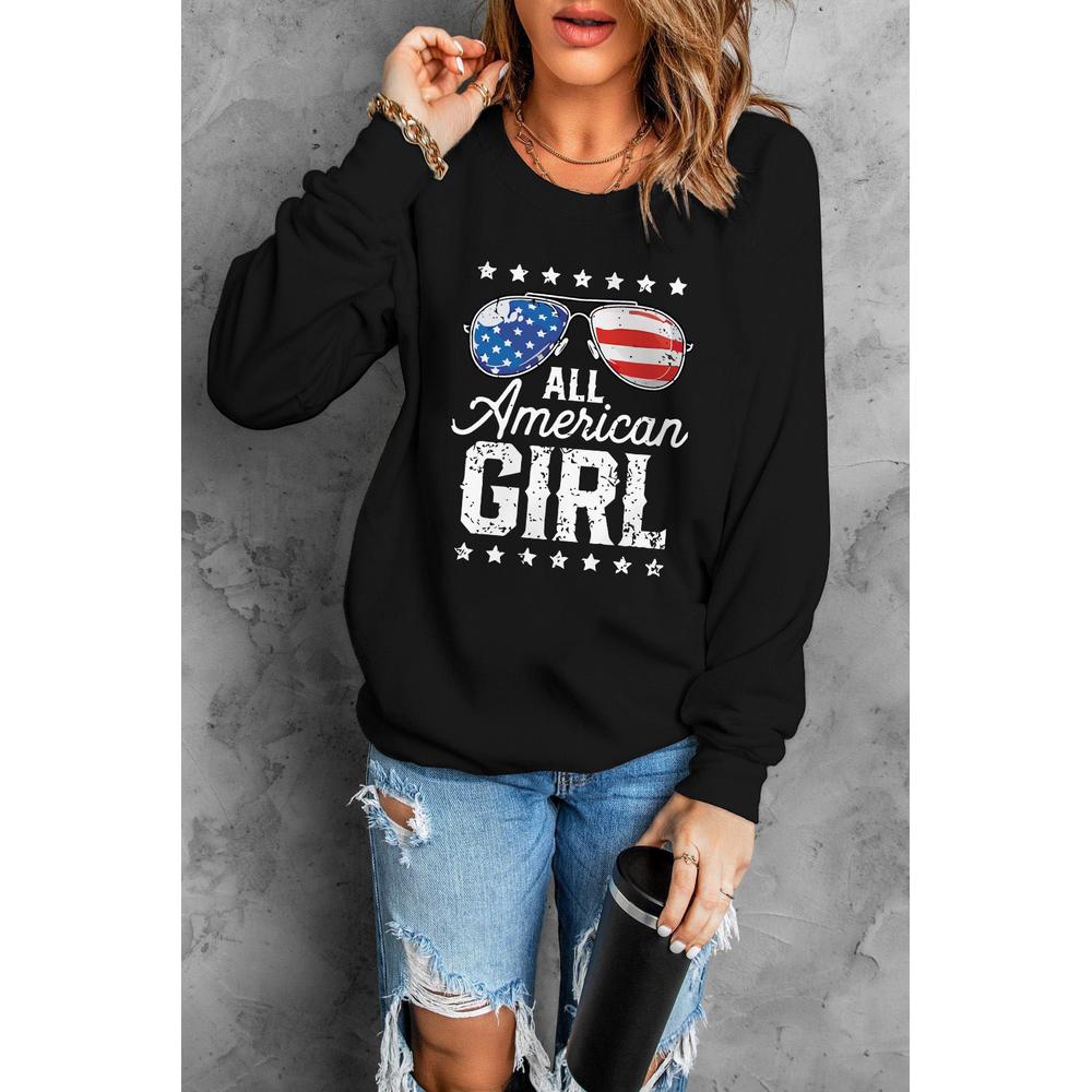 Azura Exchange Flag Graphic Print Long Sleeve Sweatshirt - M