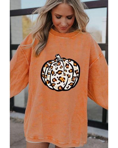 Azura Exchange Leopard Graphic Corded Sweatshirt - 2XL