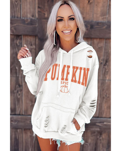 Azura Exchange Pumpkin Spice Distressed Hoodie - 2XL