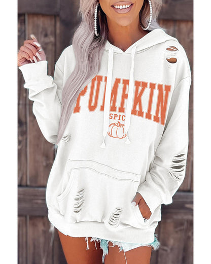 Azura Exchange Pumpkin Spice Distressed Hoodie - M