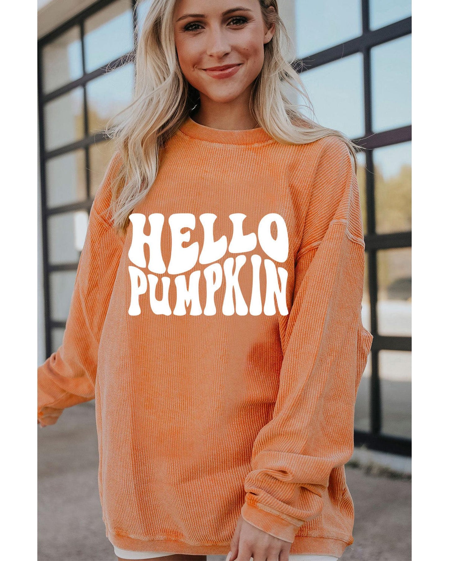 Azura Exchange HELLO PUMPKIN Graphic Corded Sweatshirt - 2XL