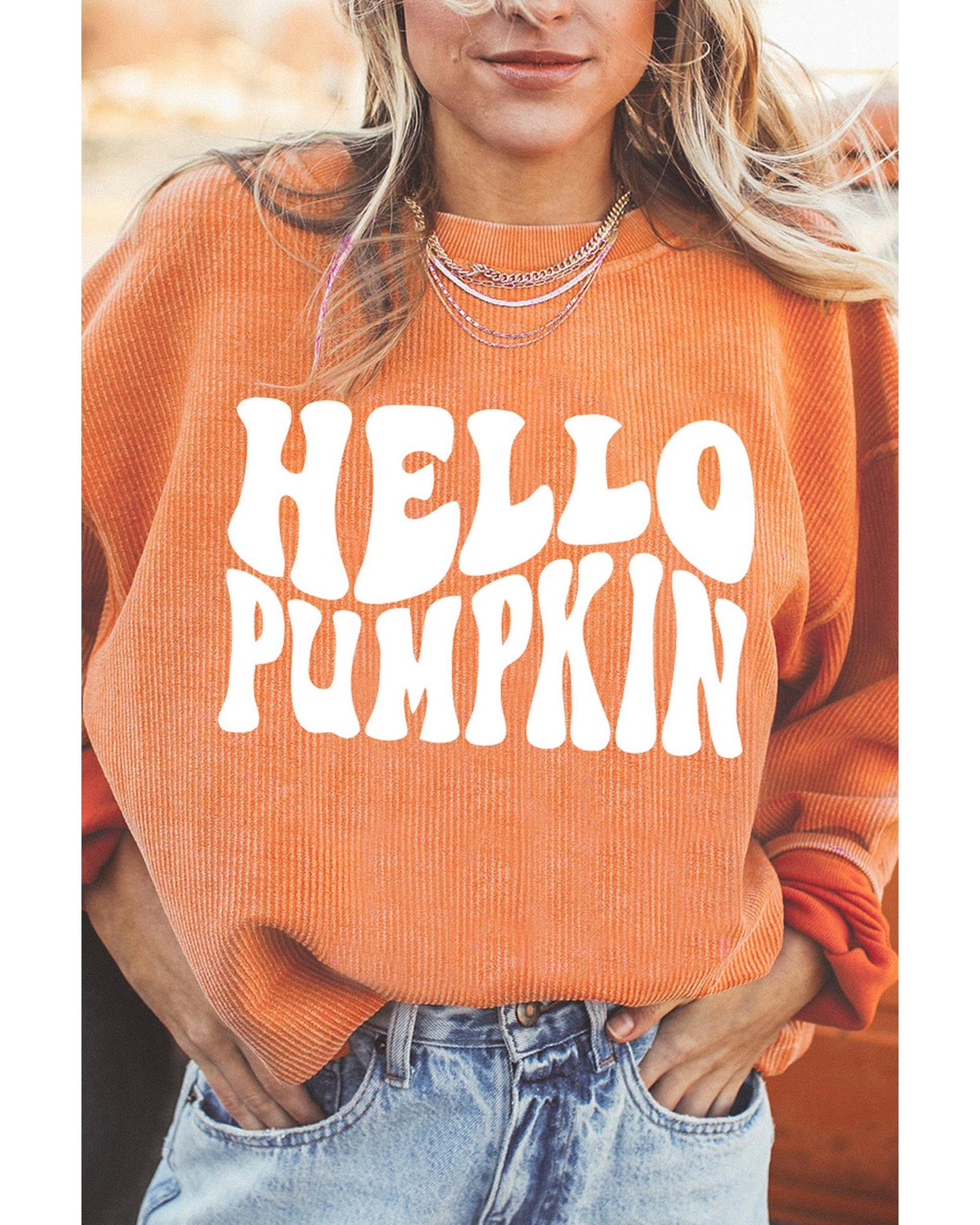 Azura Exchange HELLO PUMPKIN Graphic Corded Sweatshirt - 2XL