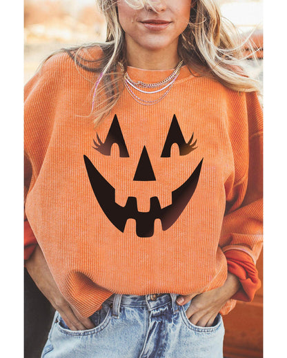 Azura Exchange Pumpkin Smile Face Graphic Sweatshirt - 2XL