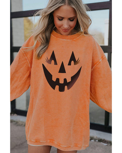 Azura Exchange Pumpkin Smile Face Graphic Sweatshirt - 2XL