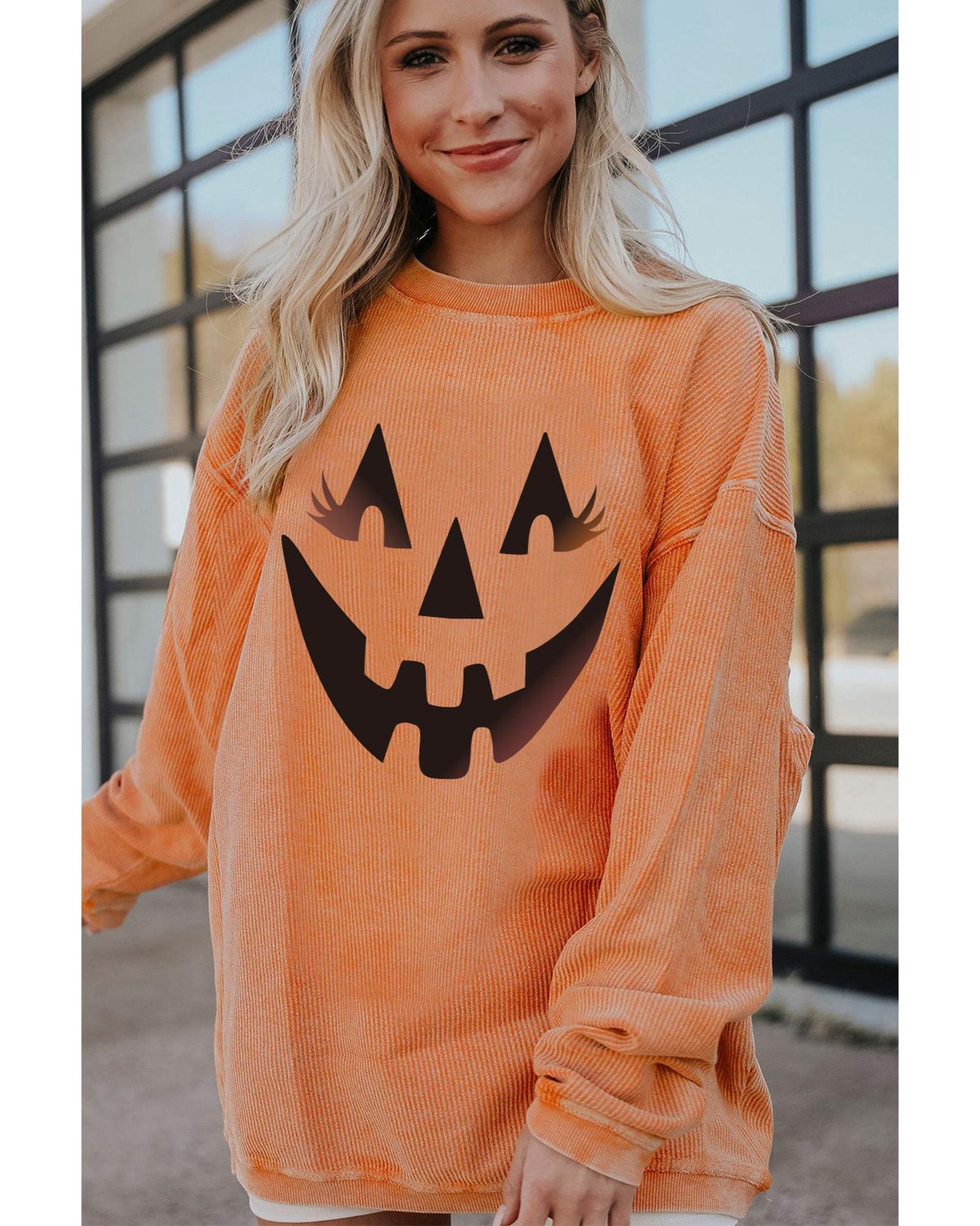 Azura Exchange Pumpkin Smile Face Graphic Sweatshirt - 2XL