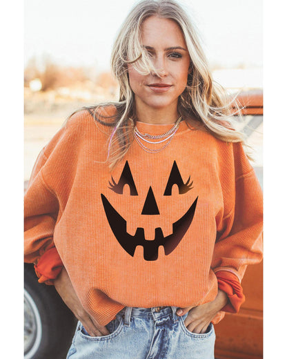 Azura Exchange Pumpkin Smile Face Graphic Sweatshirt - 2XL