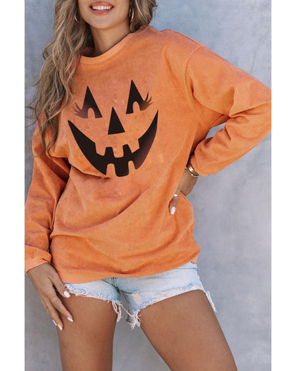 Azura Exchange Pumpkin Smile Face Graphic Sweatshirt - XL