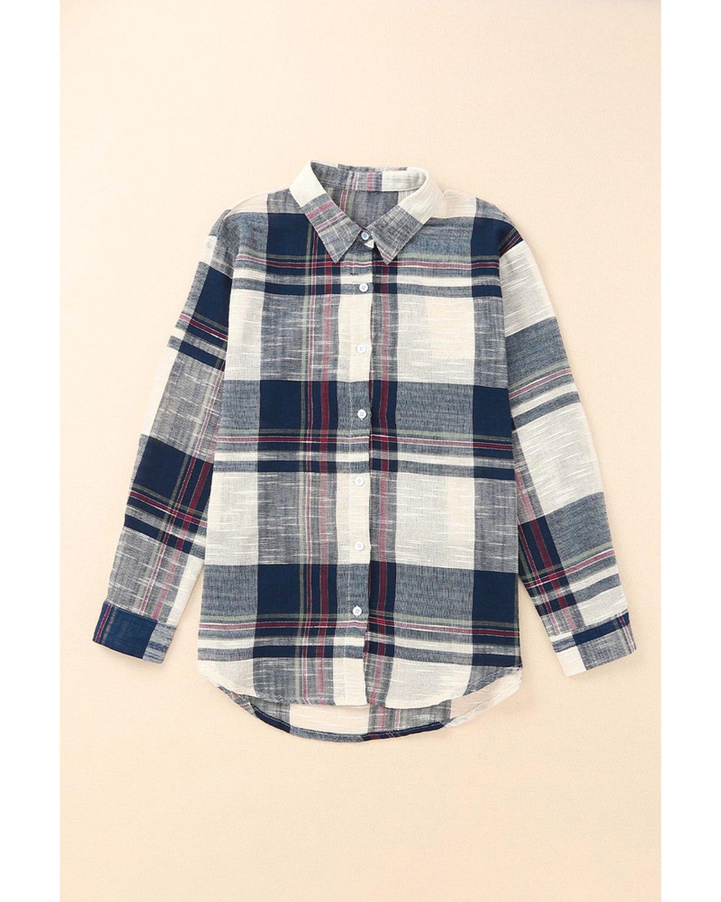 Azura Exchange Plaid Print Shirt with Distressed Raw Edge - XL