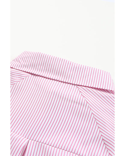 Azura Exchange Striped Boyfriend Shirt with Pocket - M