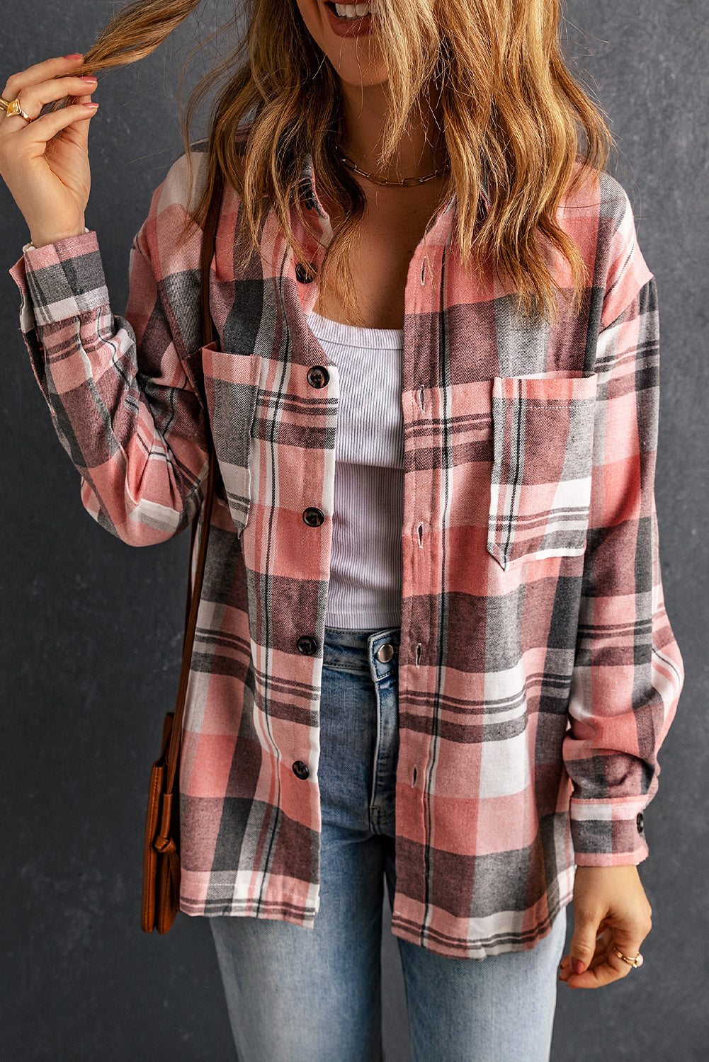 Azura Exchange Button Up Plaid Shirt - S