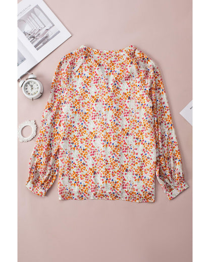 Azura Exchange Boho Floral Print Button Front Shirt - L