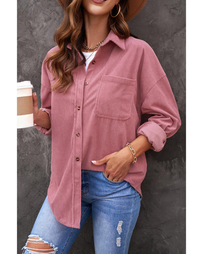 Azura Exchange Button Pocket Corduroy Shirt - XL