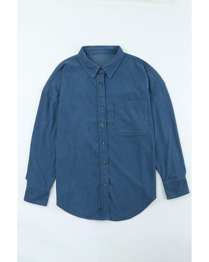 Azura Exchange Button Pocket Corduroy Shirt - L