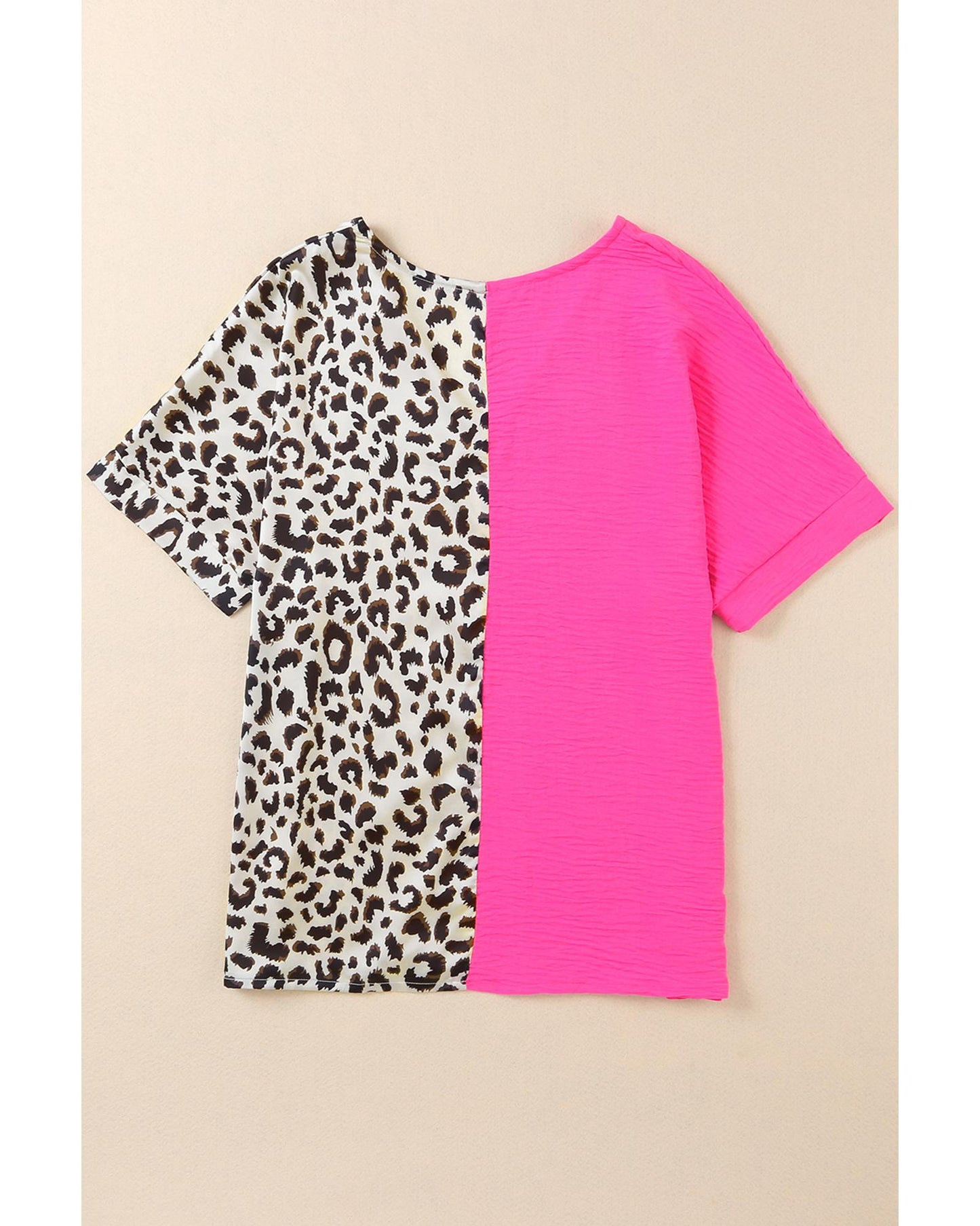 Azura Exchange Leopard Color Block Blouse - L