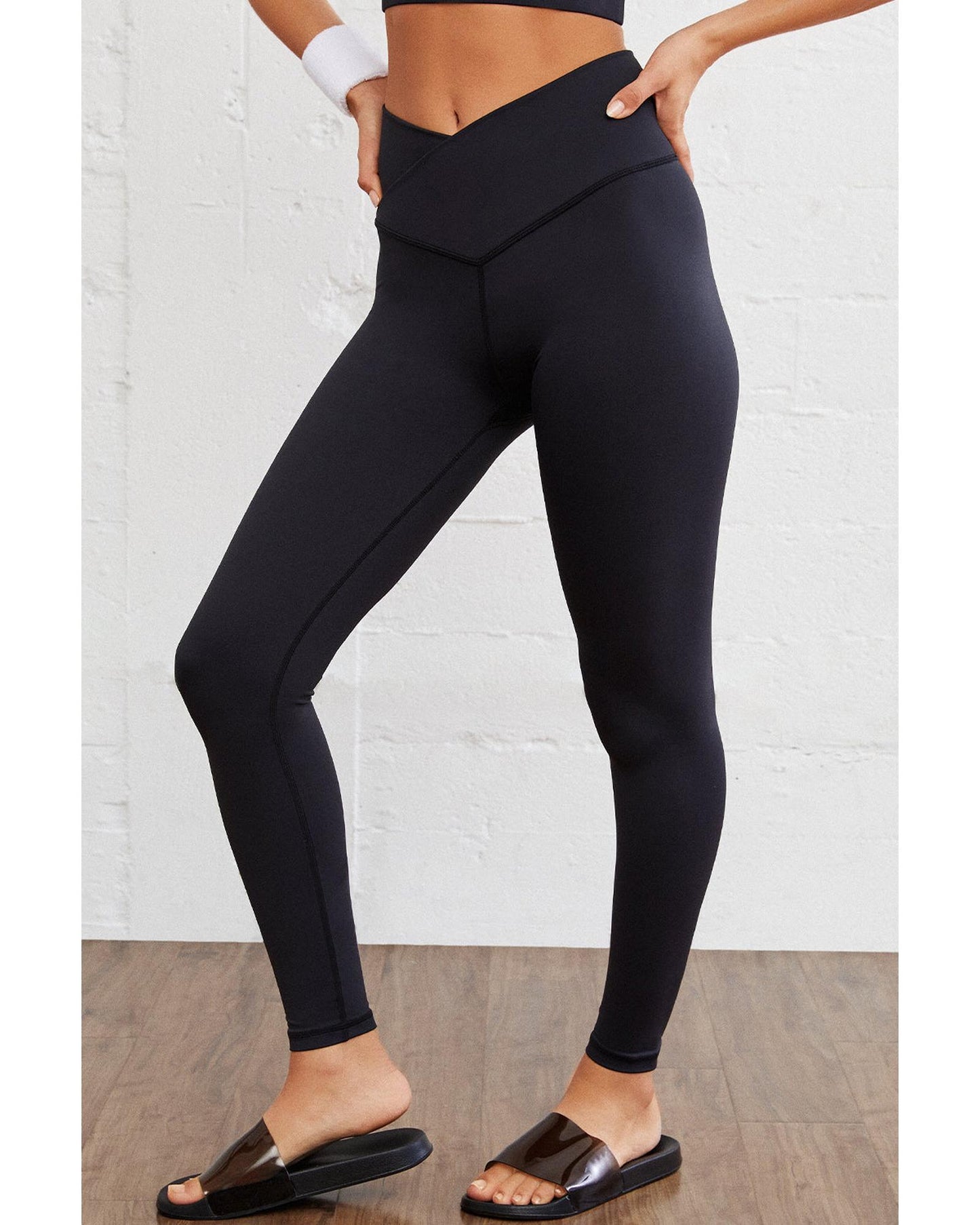 Azura Exchange Black Arched Waist Seamless Active Leggings - XL