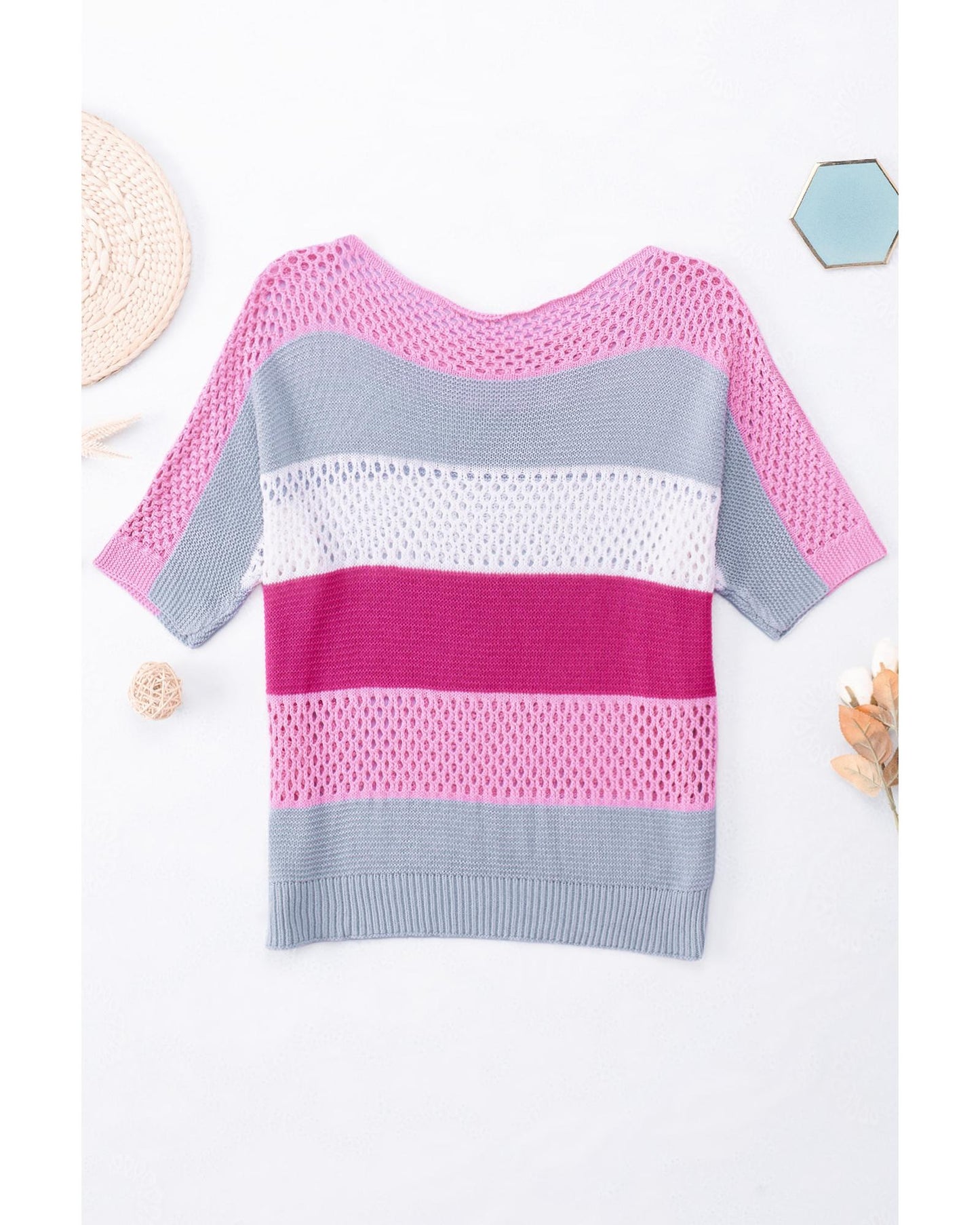 Azura Exchange Colorblock Striped Knitted Top - S