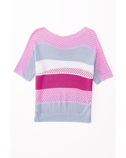 Azura Exchange Colorblock Striped Knitted Top - S