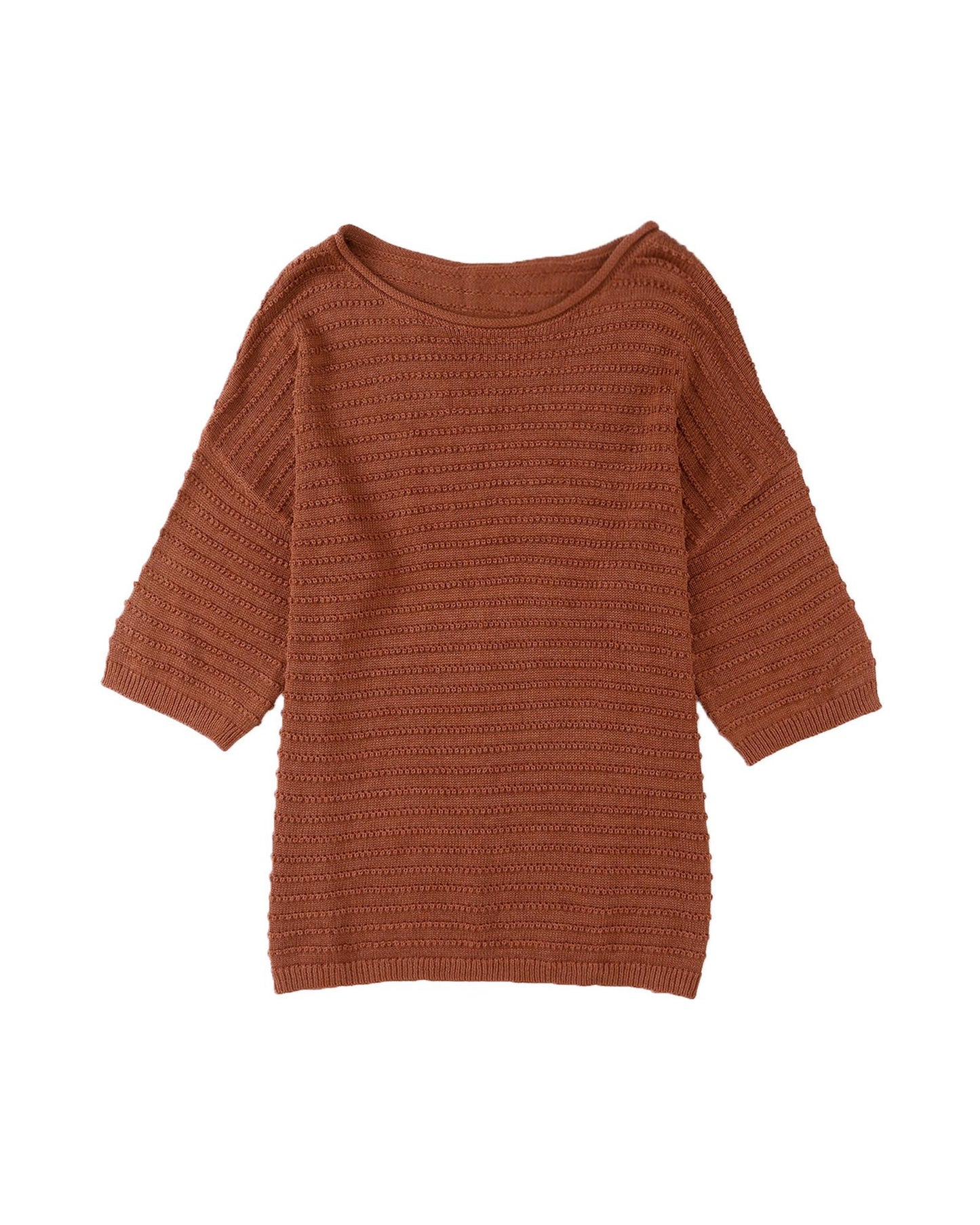 Azura Exchange Textured Knit Drop Shoulder Tee - S