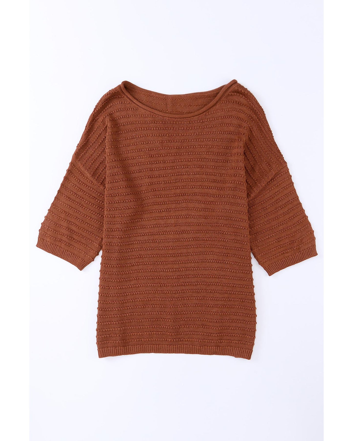 Azura Exchange Textured Knit Drop Shoulder Tee - S