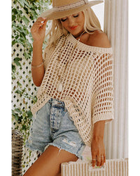 Azura Exchange Knit Ribbed Round Neck Short Sleeve Sweater Tee - L