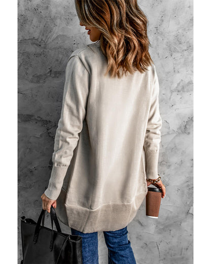Azura Exchange Khaki Super Soft Long Sleeve Open Cardigan - XL