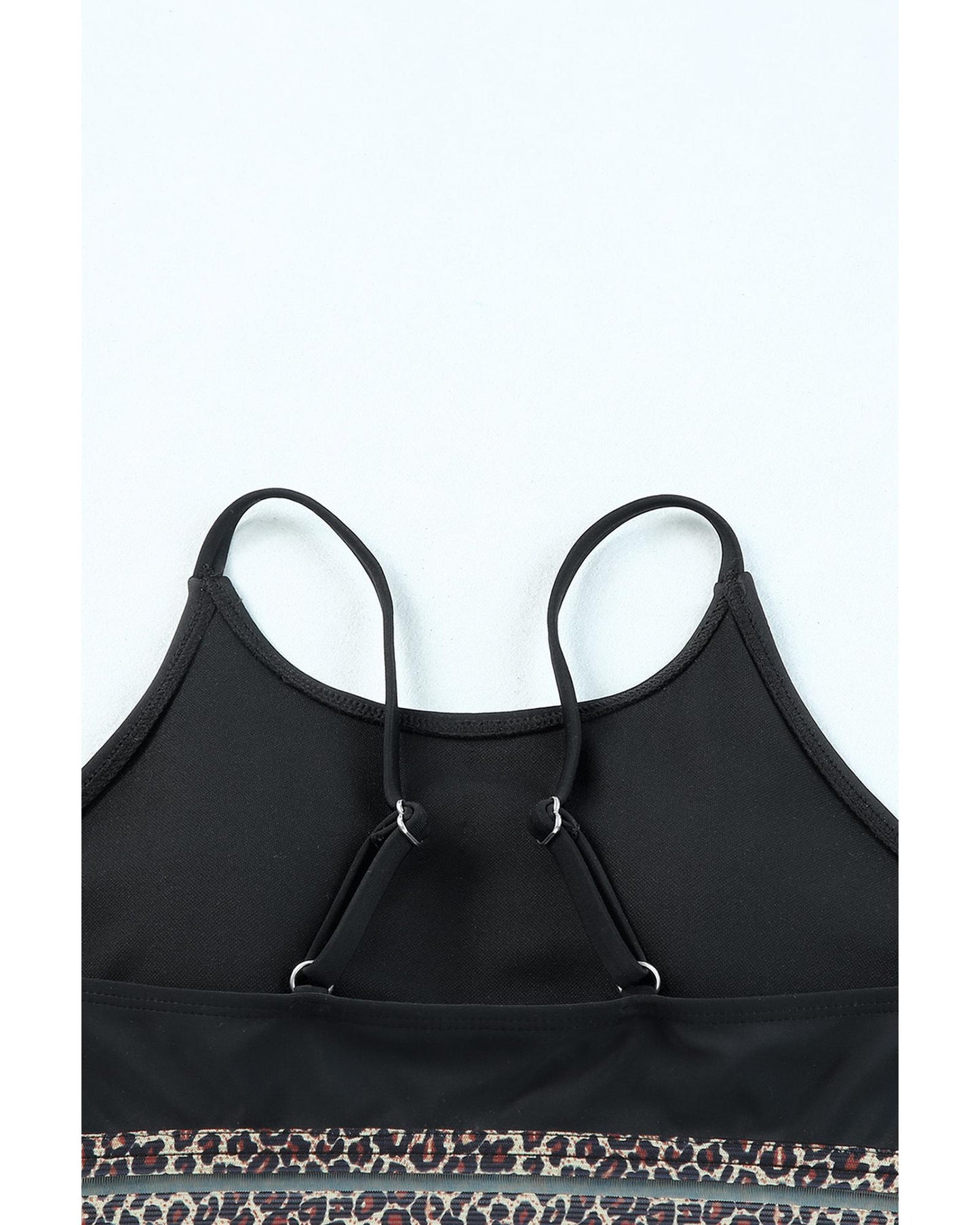 Azura Exchange Black Rose Leopard Mesh Trim 2pcs Bikini Swimsuit - L