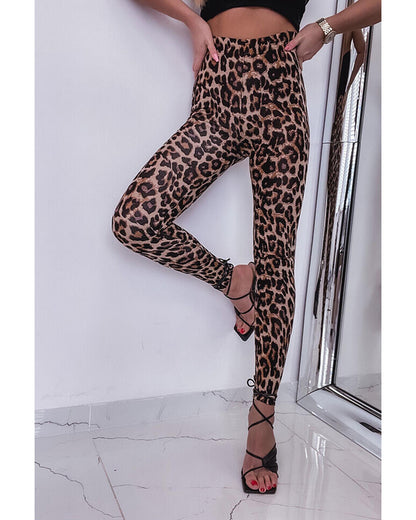 Azura Exchange Vintage High Waist Leopard Leggings - S