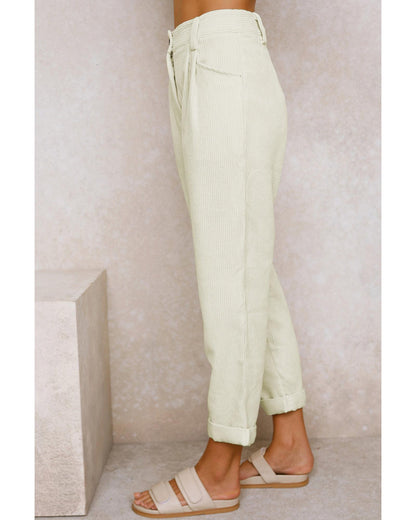 Azura Exchange Corduroy High Waist Straight Leg Pants - 16 US