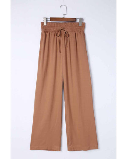 Azura Exchange Elastic Waist Casual Wide Leg Pants - M