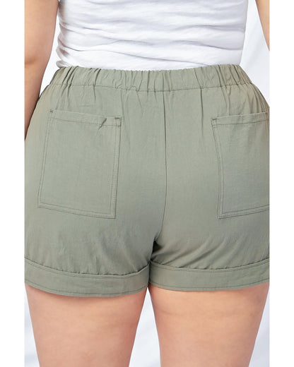 Azura Exchange Elastic Waist Drawstring Pocket Shorts - 4X