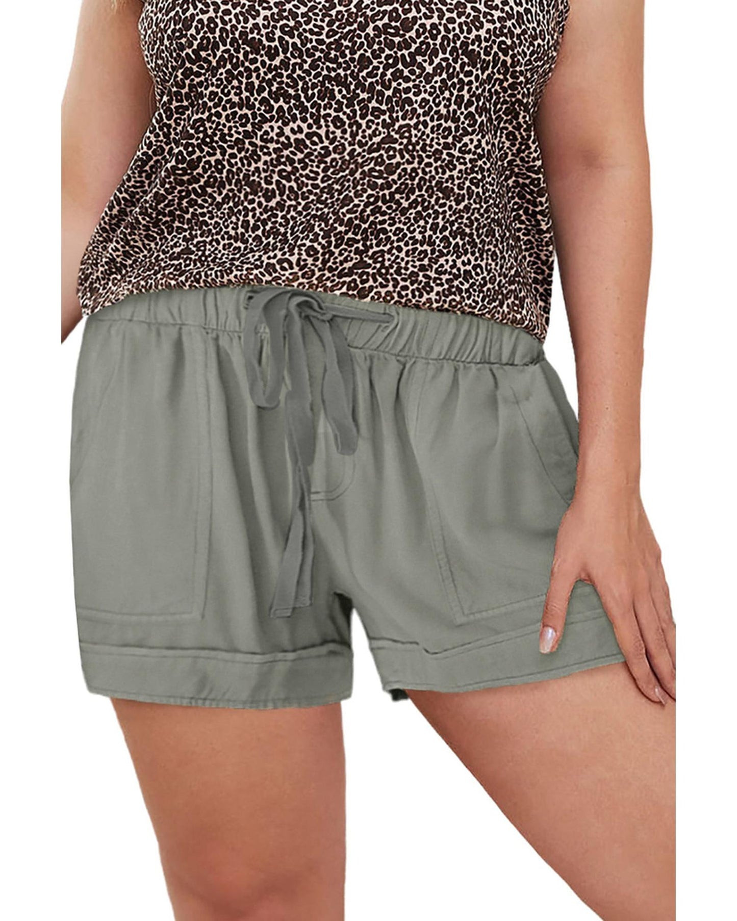 Azura Exchange Elastic Waist Drawstring Pocket Shorts - 4X