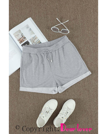 Azura Exchange Tie Waist Cuffed Lounge Shorts - M