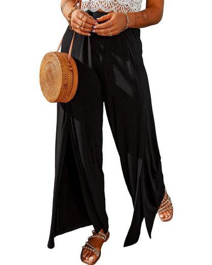 Azura Exchange Side Slit Wide Leg Pants - L