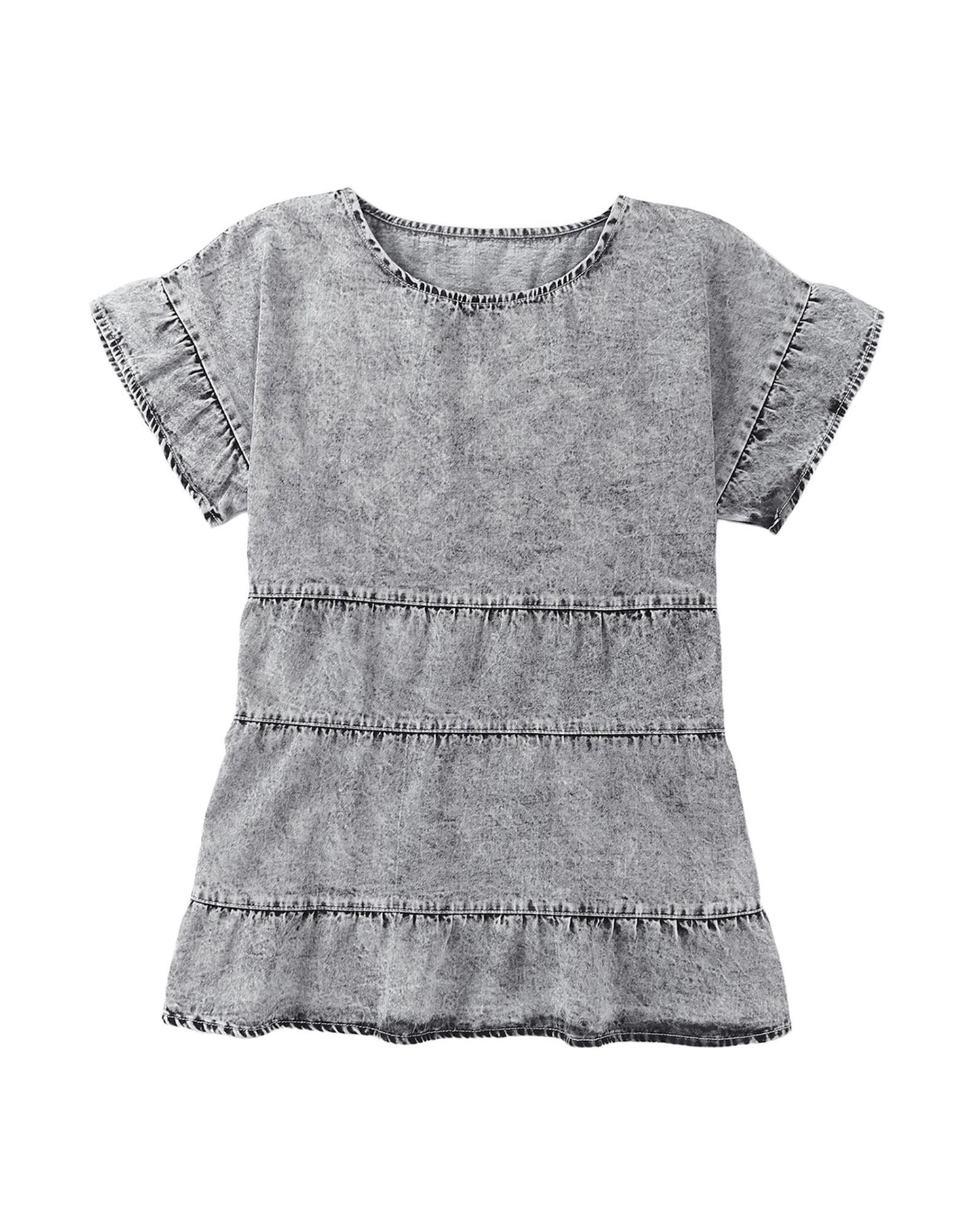 Azura Exchange Tiered Denim Top - M